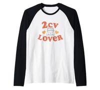 Citroën Car Lover de los 70 con Corazones Hippie Retro de 2 CV Camiseta Manga Raglan