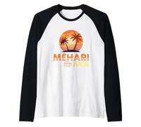 Citroën Méhari Coche Retro 1968 Atardecer Playa Camiseta Manga Raglan
