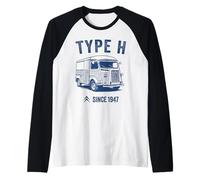 Citroën Tipo H Retro Van 1947 Camiseta Manga Raglan