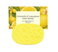 Citronella Lemongrass Soap Sponge,Gentle Exfoliating Bath Sponges, Natural Bath Sponge,Reusable Shower Sponges for All Skin Types Body Cleaning, for Men & Women (1 pcs)