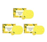 Citronella Lemongrass Soap Sponge,Gentle Exfoliating Bath Sponges, Natural Bath Sponge,Reusable Shower Sponges for All Skin Types Body Cleaning, for Men & Women (3 pcs)