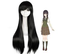 Citrus Aihara Mei Sailor Mars, Pelucas De Cosplay De Pelo Largo Y Recto Negro, 70 Cm + Gorro De Peluca Gratis