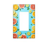 Citrus Kitchen - Cubierta para interruptor de luz basculante individual, gotas de agua de menta fresca de verano, plástico, tamaño estándar, placas de pared decorativas para nuevo apartamento, hogar