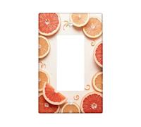Citrus Kitchen - Cubierta para interruptor de luz basculante individual, gotas de agua frescas, de verano, naranja, plástico, tamaño estándar, acentos de pared para el hogar, sala de estar, decoración