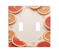 Citrus Kitchen - Placa de cubierta de interruptor de doble luz, gota de agua fresca de verano, naranja, plástico, tamaño estándar, para dormitorio, baño, decoración de entrada del hogar