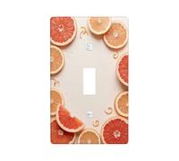 Citrus Kitchen - Placa de cubierta de interruptor de luz individual, gota de agua fresca de verano, naranja, plástico, tamaño estándar, placa decorativa para nuevo apartamento, hogar, dormitorio