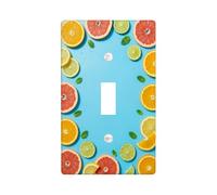 Citrus Kitchen - Placa de cubierta de interruptor de luz individual, gotas de agua de menta fresca de verano, plástico, tamaño estándar, placas decorativas de pared para sala de estar, dormitorio