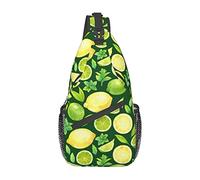 Citrus Lemon Lime Mint Green Sling Bag para Mujeres Hombres Crossbody Sling Backpack Casual Senderismo Daypack Chest Shoulder Bag