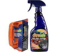 CitruSafe Kit de limpieza de parrilla, limpiador de parrilla de barbacoa (16 onzas) y limpiador de parrilla de barbacoa con 3 almohadillas reemplazables resistentes - Formulado para limpiar de forma