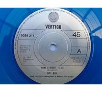 City Boy - City Boy What A Night 7" Vertigo 6059211 EX 1978 blue vinyl, machine cut centre, plastic label, French