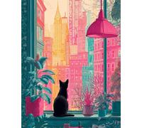 City Cat 1000 Piece Jigsaw Puzzles for Adults, Colourful, Challenging & Brainteasing Adult Puzzles 1000 Pieces Apartment, Fun jigsaws for The Whole Family 30x20 Inch