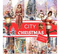 CITY CHRISTMAS SCRAPBOOK PAPER: This is used in DIY junk journals, ORIGAMI, COLLAGE,