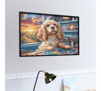 City Cute Chien Teddy Puzzles 1000 Piezas Construir Maquetas Faune paysagère rêveuse Rompecabezas para Adultos Desafío Intelectual Juguete Educativo 3D Moderno 1000 PCS