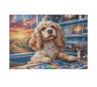 City Cute Teddy Perro Puzzle 300 Piezas Hogar Decoración Splendid Celestial Critters Rompecabezas para Hombres Y Mujeres 3D DIY Creativo Aliviar Estrés Desafío Intelectual 300 PCS