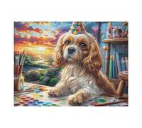 City Cute Teddy Perro Puzzle 500 Piezas Colorido Cartón Animal Pet Wildlife Rompecabezas Familiar para Toda La Familia Juguete Educativo 3D Maquetas Construir 500 PCS