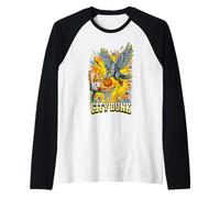 City Dunk Pigeon Baloncesto Slam Funny Bird Camiseta Manga Raglan