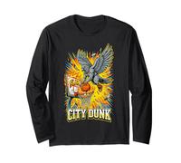 City Dunk Pigeon Baloncesto Slam Funny Bird Manga Larga