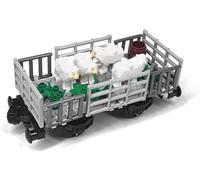 City Farm - Juego de construcción de carro de ferrocarril para animales, modelo de coche de animales, tecnología de tren de mercancías, bloques de construcción, contenedor de carga, tren de pasajeros