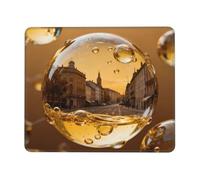 City in Bubble - Alfombrilla de mouse cuadrada con base de goma antideslizante para computadora de oficina de 8.3 x 10.3 pulgadas