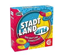 Game Factory City Land Flip, Palabras súper rápido para Amigos y Familiares, niños a Partir de 8 años, Juego de Viaje en la práctica Caja de cartón, Speedy Words, Color Ciudad (646278)