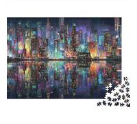 City Lights Reflections -1 Rompecabezas Imposible,desafío for Adults Juego Educativo 1000 Piezas Obra De Arte De Juego De para Adultos Y Niños A Partir De 12 Años 38x26cm/1000pcs