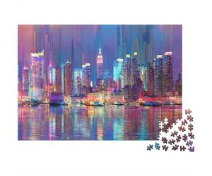 City Lights Reflections Puzzle Imposible,desafío for Adults Entretenimiento Creativo 1000 Piezas Obra De Arte De Juego De para Adultos, Regalos A Partir De 14 Años 38x26cm/1000pcs