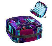City Night - Bolsa de almacenamiento de tampón para servilletas sanitarias, color morado, Varios colores, 4.7x6.6x6.6 in/12x17x17 cm