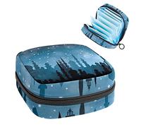 City Night Period Bolsa portátil, bolsa de almacenamiento de tampones para servilletas sanitarias, Varios colores, 4.7x6.6x6.6 in/12x17x17 cm
