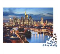 City Night Puzzle 1000 Piezas Material Reciclable River Reflection Adult Jigsaws Accesorios para Tiempo de Juego Familiar Interesante Family Juego para Casa 52x38cm/1000pcs