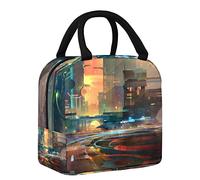 City of The Future - Bolsa de almuerzo para mujer, bolsa térmica de apertura ancha, impermeable, a prueba de fugas, organizador de almuerzo térmico