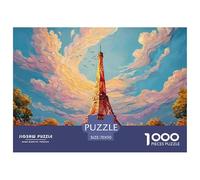 City of Utopia Features The Eiffel Tower 1000 Pcs Cartón Fuerte Rompecabezas Magical Urban Tower Liberador De Estrés Juego Creativo Puzzle Juego De Desafío Difícil 70x50cm/1000pcs