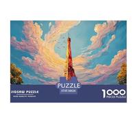 City of Utopia Features The Eiffel Tower 1000 Piezas Cartón Rompecabezas Magical Urban Tower Imposible, Difícil Juego Familiar Puzzle para Adultos Y Niños 38x26cm/1000pcs