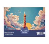 City of Utopia Features The Eiffel Tower 1000 Piezas Cartón Rompecabezas Magical Urban Tower Imposible, Difícil Juego Familiar Puzzle para Adultos Y Niños 38x26cm/1000pcs