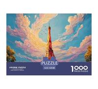 City of Utopia Features The Eiffel Tower 1000 Piezas Papel Ecológico Rompecabezas Magical Urban Tower Liberador De Estrés Juego Creativo Puzzle para Adultos Y Niños 52x38cm/1000pcs