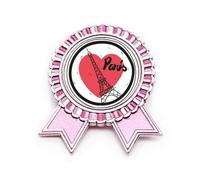 City Paris Francia Torre Eiffel - Broche con insignia de amor, color rosa, Medium, Metal