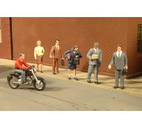 City People con motocicleta - SceneScapes(TM) - paquete (7) (Importación USA)