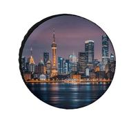 City Picture Night - Funda de repuesto universal impermeable para llantas de remolque, protectores de ruedas de viaje personalizados para remolques, camiones, caravanas, SUV de 24 a 36 pulgadas (se