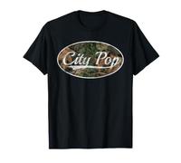 City Pop Camo Vintage Inspired Throwback Aesthetic Camiseta