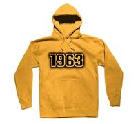 CITY POSTERS PLUS 1963 Year Unisex Hoodie (Golden Yellow, S)