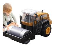 City Road Roller - 14cm 24.5cm Alloy ABS | City Construction Steamroller Toy | Mini Steamroller Engineering Truck Toy | Realistic Die Cast Construction Gift For Boys Girls
