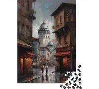 City Rompecabezas para Adultos Rain 1000 Piezas de Papel Reciclado para Adultos Difícil y Desafiante 52x38cm/1000pcs