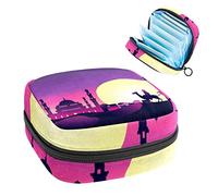 City Sky Night Period Pouch portátil, bolsa de almacenamiento de tampones para servilletas sanitarias, Varios colores, 4.7x6.6x6.6 in/12x17x17 cm