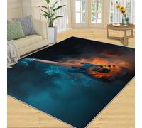 City Skyline - Alfombra Lavable de Ciencia ficción para Sala de Estar, Suave, Antideslizante, para Dormitorio, Comedor, Cocina, 120 x 180 cm