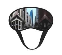 City Street - Cómodo antifaz de satén con borde negro para bloquear la luz y dormir reparador