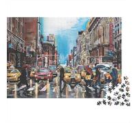 City Street Scene Colourful Busy City Street Scene 1000 Pcs Jigsaws for Adults The Impossible Challenge Fun Present 38x26cm/1000pcs