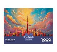 City Sunset Gradientline 1000 Piezas Cartón Rompecabezas Tower Sunset Imposible, Difícil Juego Familiar Puzzle para Adultos Y Niños 70x50cm/1000pcs