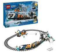 LEGO City Tren Expreso Polar Ártico de los Exploradores - Tren de Juguete Teledirigido - Quitanieves, 22 Tramos de Vías, 6 Minifiguras y Caída de Rocas - Regalo para Niños y Niñas de 7+ Años 60470