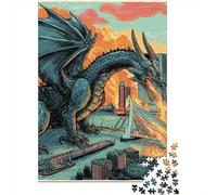 City Under Dragon Attack Puzzle De 1000 Piezas Rompecabezas para Adultos Rompecabezas 1000 Piezas para Adultos para Amantes O Amigos Rompecabezas Imposable 70x50cm/1000pcs