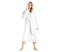 CityComfort Bata Mujer Invierno, Bata de Casa Mujer Forro Polar (Gris Oscuro, L)