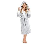 CityComfort Bata Mujer Invierno, Bata de Casa Mujer Forro Polar (Gris, XL)